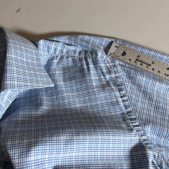 Eton Fill Twill Cotton Contemporary Check Button Up Shirt - Men's Size 43/17 - Picture 7 of 9